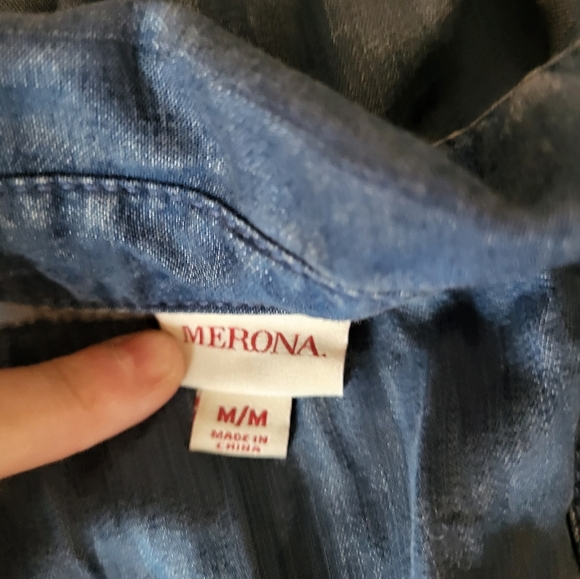 NEW  Merona Women's Blue Denim Dress, Size Medium (waist 30) - Picture 3 of 5